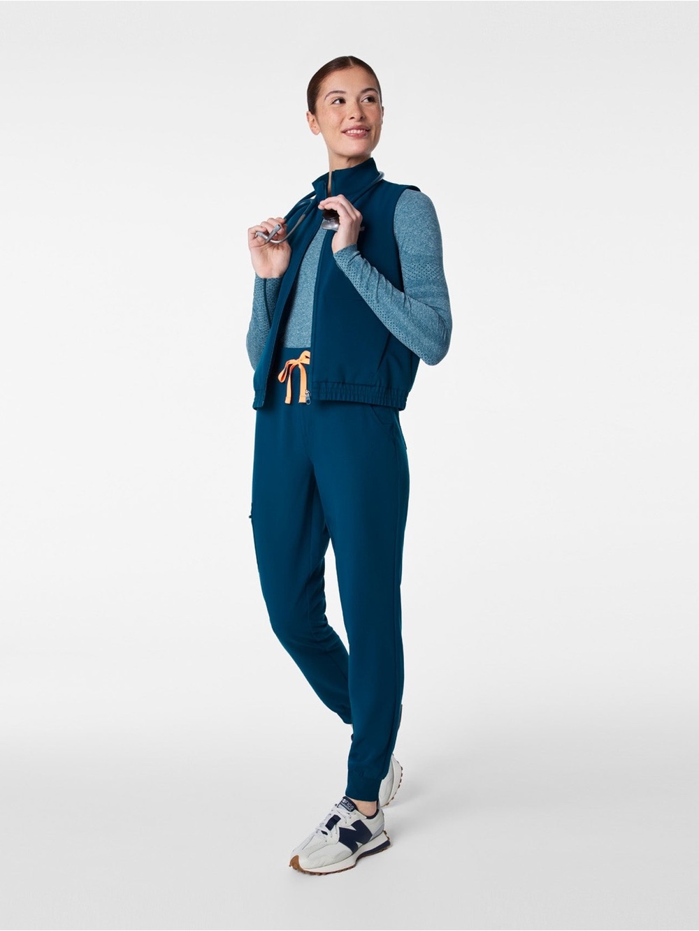 FIGS Salta Seamless Long-Sleeve Underscrub in Deep Reef.